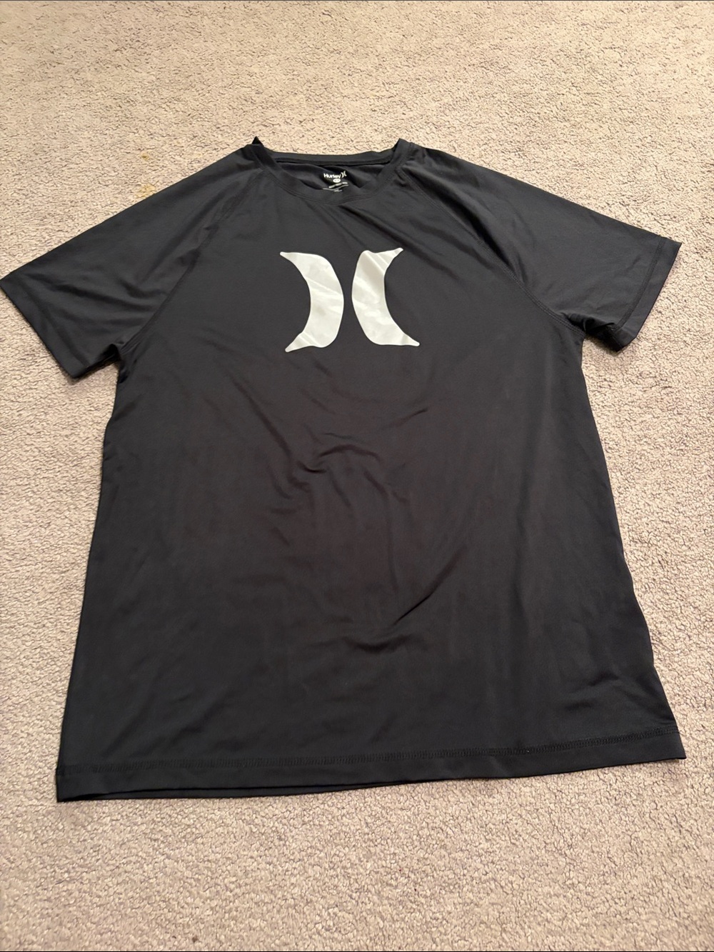 Hurley Black Short-Sleeve Tee with White Logo